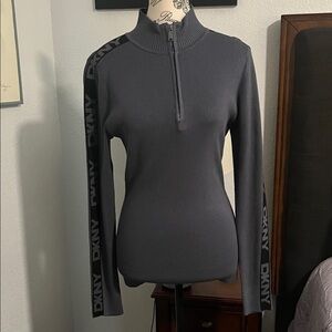 DKNY Charcoal Sweatshirt with Logo Sleeves